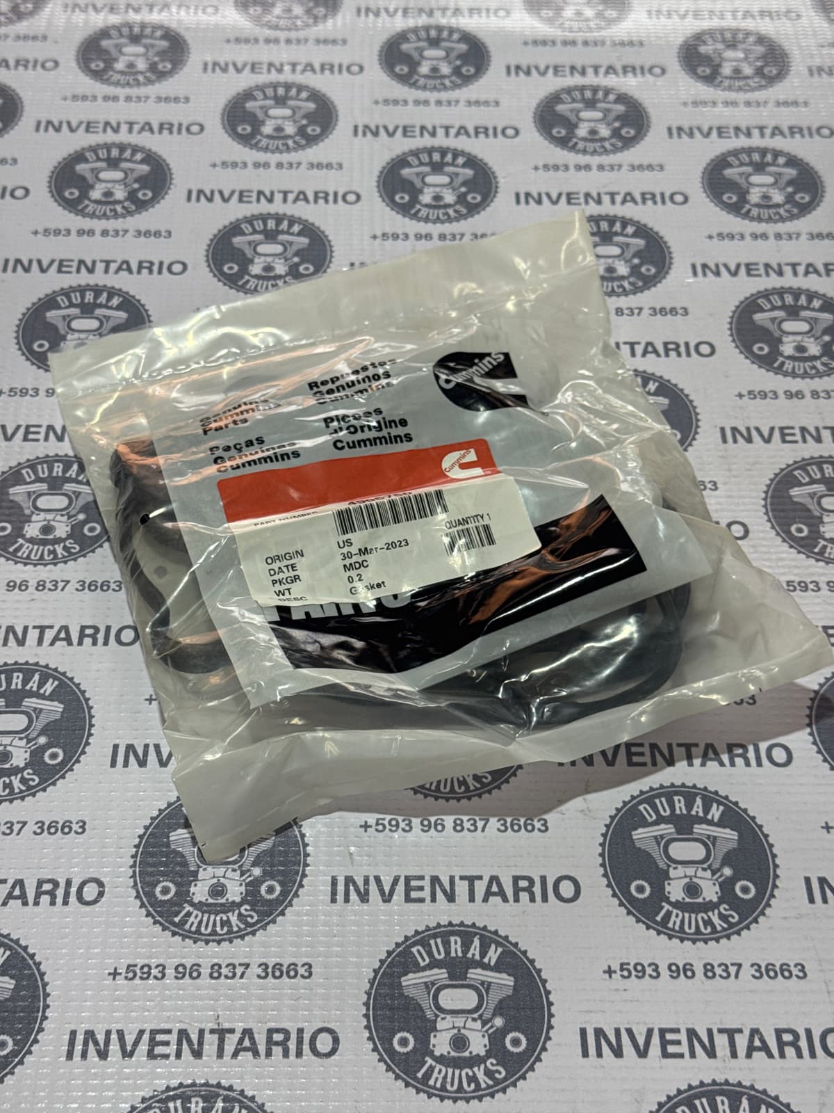 EMPAQUE DEL CARTER MOTOR CUMMINS ISF DE CAUCHO