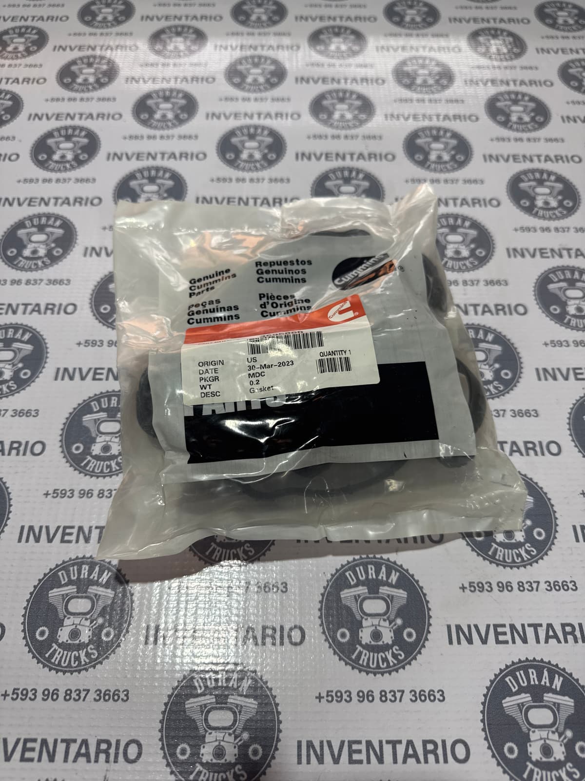 EMPAQUE DEL CARTER MOTOR CUMMINS ISG DE CAUCHO