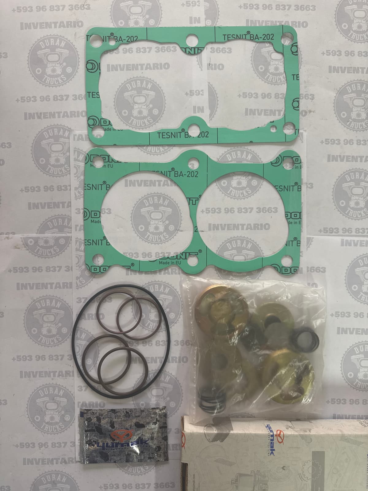 KIT DE EMPAQUES Y VALVULAS DE COMPRESOR HINO GH DE DOS PISTONES
