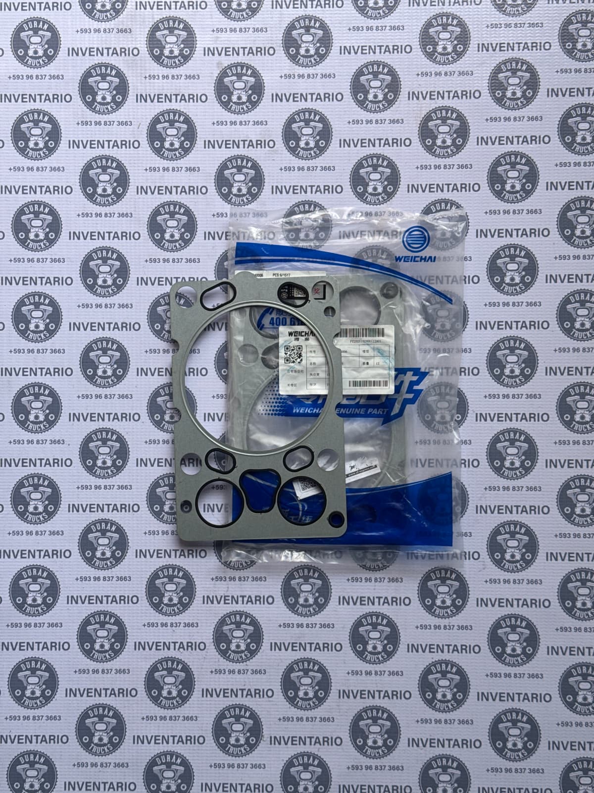 EMPAQUE DE CABEZOTE MOTOR WEICHAY 480 DE UNA LAMINA